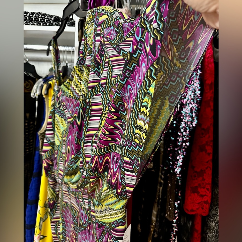 NWT Sexy, Vibrant & Fun Dress 👗 Lightweight Dress - Size 16 / XL 💜🩷💚💛🩵 - Picture 7 of 9